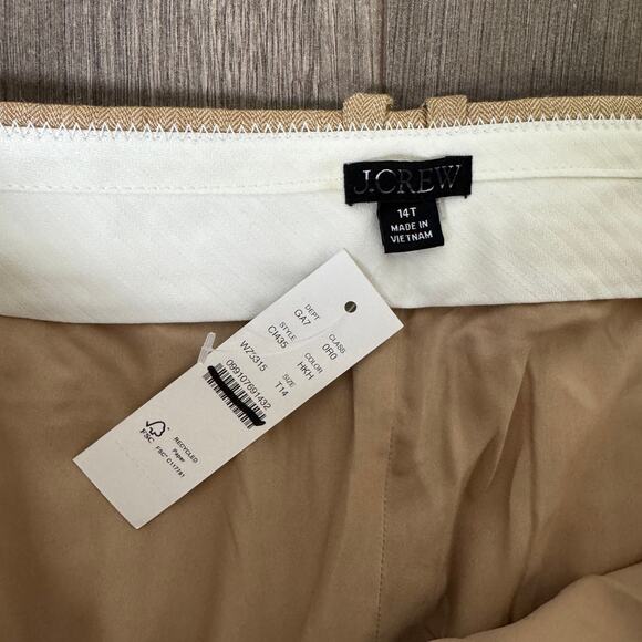 J Crew Portia Herringbone Linen Blend Pants US Women's 14 Tall New - Picture 5 of 7